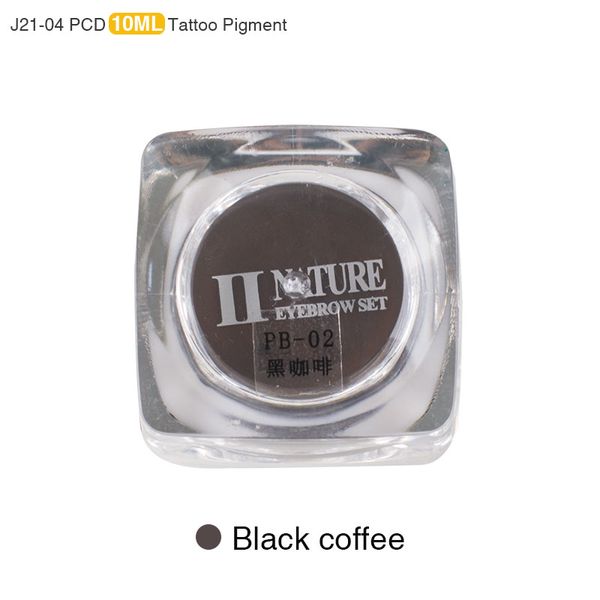 Venta al por mayor- PCD Tinta de maquillaje permanente Tinta para tatuaje de labios Set Ceja Microblading Pigmento Profesional 10ML 3 PCS Café negro J21