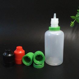Frascos cuentagotas de plástico PE de 50 ml al por mayor con tapas a prueba de niños LDPE E líquido botella vacía Lmawn