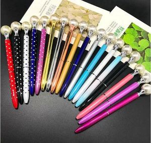 Enduis de perles de perles stylos à balle de la mode Big Pearl Perl Ballpoint stylos pour la papeterie d'école Supplies ZZ