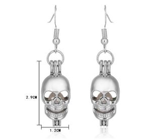 Groothandel-parel schedel kooien medaillon oorbellen ketting zoetwater parels oester hanger (exclusief parel ingeblikt) Halloween kerst sieraden