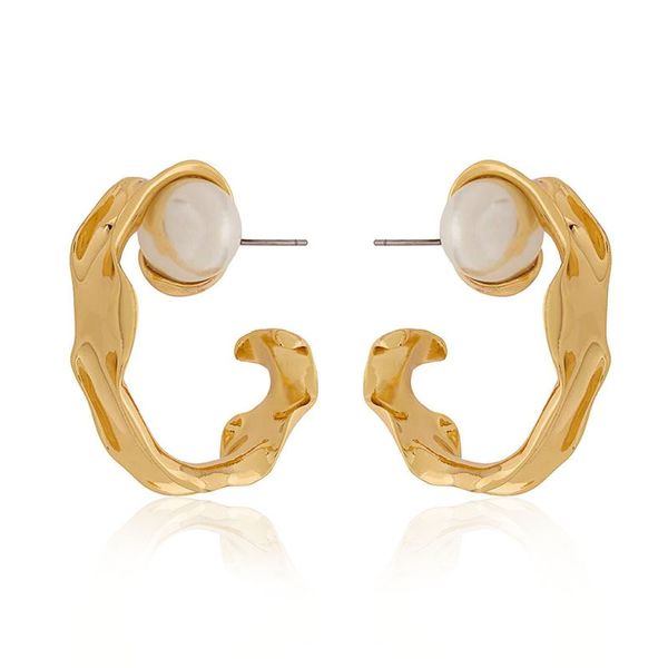 Boucles d'oreilles en gros perle d'ondulation de l'eau pour les femmes Style français Internet célébrité personnalisée boucles d'oreilles nouvelles boucles d'oreilles simples à la mode