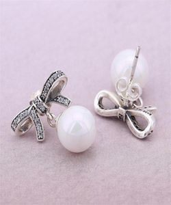 Box coffre d'origine pendant en vente en gros de la boucle d'oreille pour 925 boucles d'oreilles en argent sterling bowknot pour femmes6269138