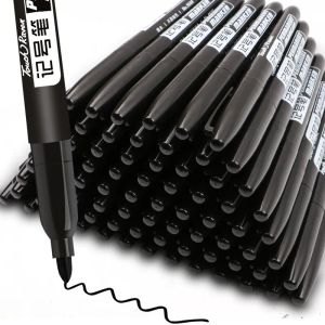 wholesale Stylo marqueur permanent pointe fine encre étanche plume fine brut noir bleu rouge marqueurs de couleur fine stylos 3 couleurs à choisir ZZ