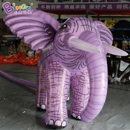 wholesale Réplica de elefante inflable púrpura personalizada de 4 metros de altura / caricatura de elefante explotada para decoración Juguetes Deportes