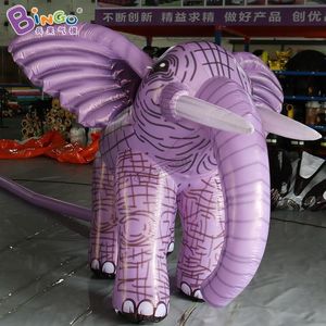 wholesale Réplique d'éléphant gonflable violet personnalisée de 4 mètres de haut / dessin animé d'éléphant gonflable pour la décoration Jouets Sports