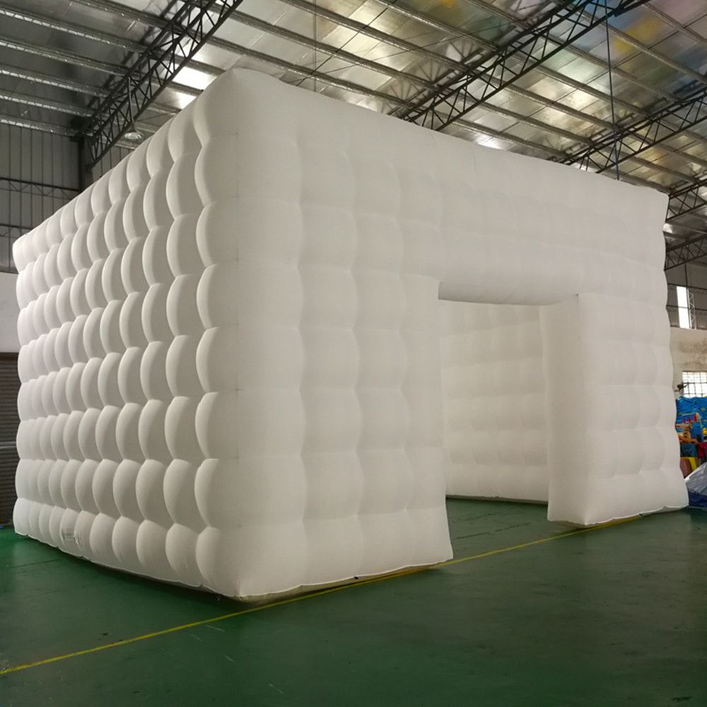 wholesale Personalized 40x26.2x13.2ft (12x8x4mH) LED lighted inflatable cube tent square tents blow up photo booth for Camping Party Wedding