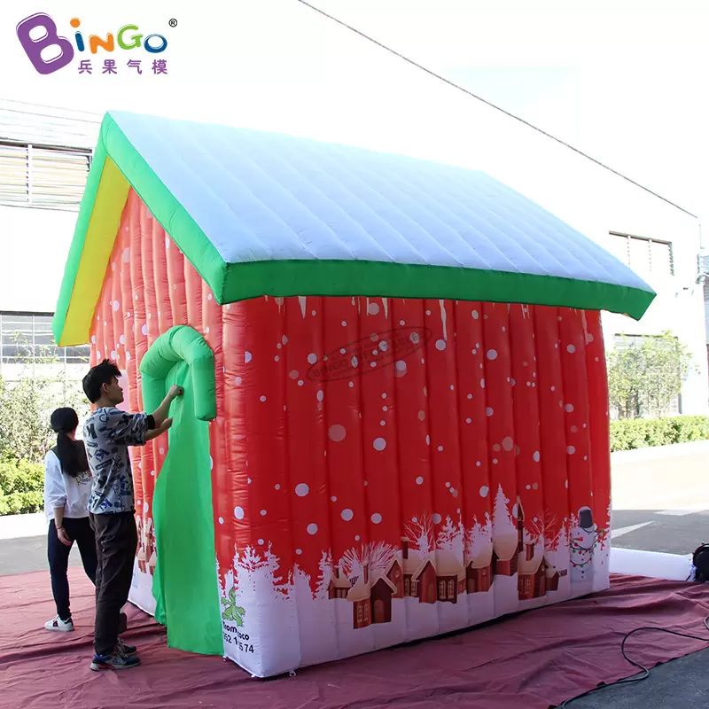 wholesale Personalizzato 5mLx4mWx3.5mH (16.5x13.2x11.5ft) gigante gonfiabile casa di Natale edifici di Babbo Natale soffiati ad aria per la decorazione di eventi di feste all'aperto giocattoli sport