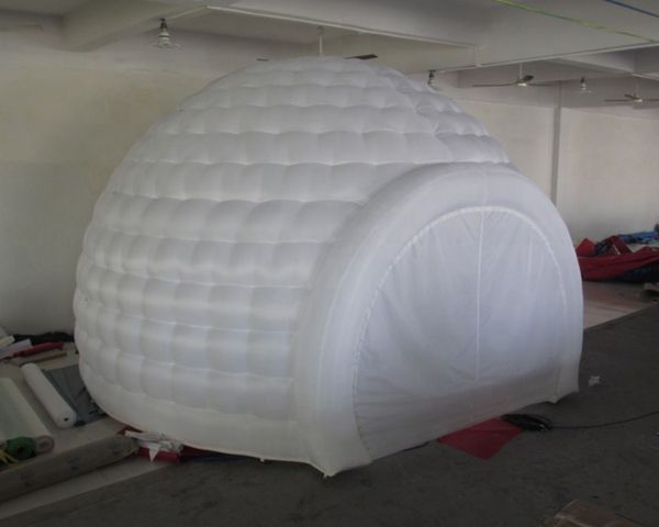 wholesale Carpa de cúpula inflable con iluminación LED grande personalizada de 6 m / 10 m de diámetro, carpas iglú blancas para fiestas o eventos al aire libre