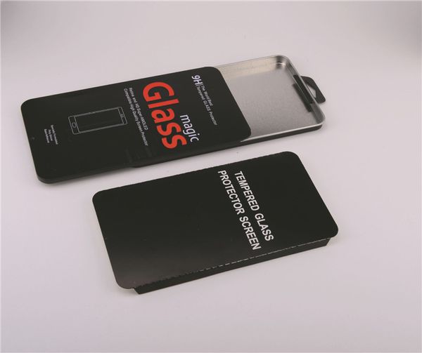 Emballage personnalisé en gros sur mesure pour iPhone Samsung HUAWEI Film de protection d'écran en verre trempé Emballage en acier au détail