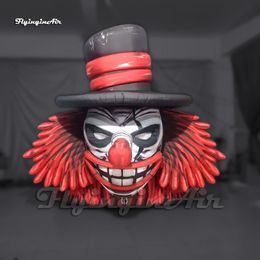 Valor de cabeza de payaso malvado de Halloween personalizado al por mayor 3M Réplica de Joker de avión de aire divertido con sombrero para la decoración de Hallowmas