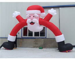 Groothandel Personaliseerde groothandel aangepaste maat 5/6/8/10/12m breedte opblaasbare Santa's Arch for Christmas Festival Decoration Toys