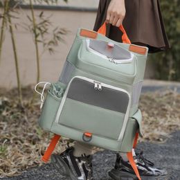 Groothandel Pet Backpack 4 kleuren Katten en honden gaan uit Portable Leisure Handtassen Exporteren Ademend borst Fashion Backpack Small Fresh Oxford Pet Pet Bag 1013#