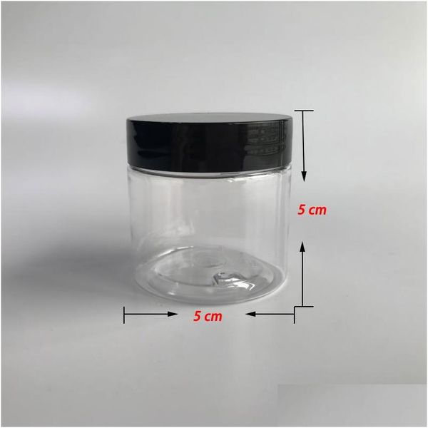 Bouteille d'animal en gros 3,5 g 60 ml pot en plastique transparent fleur d'herbe sèche vide / contenant cosmétique Proof de l'odeur 5x5cm Drop Livraison DH1KY