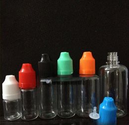Venta al por mayor PET Ejuice Eliquid Bottles Plastic Dropper 10ml Botellas vacías con tapa a prueba de niños a prueba de manipulaciones Punta de aguja larga 10ml