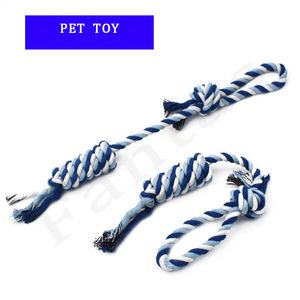 Venta al por mayor de juguetes para mascotas, cuerda de tracción de algodón de caramelo, nudo Papa, juguetes para perros de 50cm para perros pequeños, medianos y grandes, juguetes para moler dientes para perros