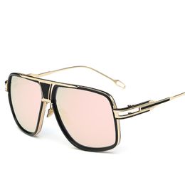 Gros-pilote lunettes de soleil carrées lunettes vintage nuances pour femmes hommes cadre en métal mode nouveau designer lunettes de soleil femmes 2018 haute qualité