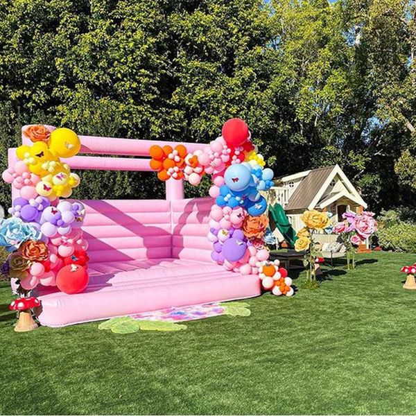 wholesale Casa de rebote rosa inflable Gorila de boda comercial auditorías para niños castillo inflable puente comercial nupcial saltando con soplador