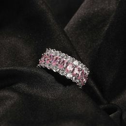 Bague en diamant Vvs rose, en cuivre avec zircone, paragraphe de Couple, Europe et états-unis, bague de personnalité Simple, vente en gros