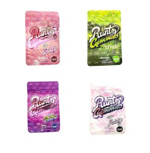 Venta al por mayor Rosa Blanco Runtz Gummies Mylar Bag 500 mg Comestibles a prueba de niños Bolsa de embalaje con cremallera Bolsas de embalaje al por menor LL LL