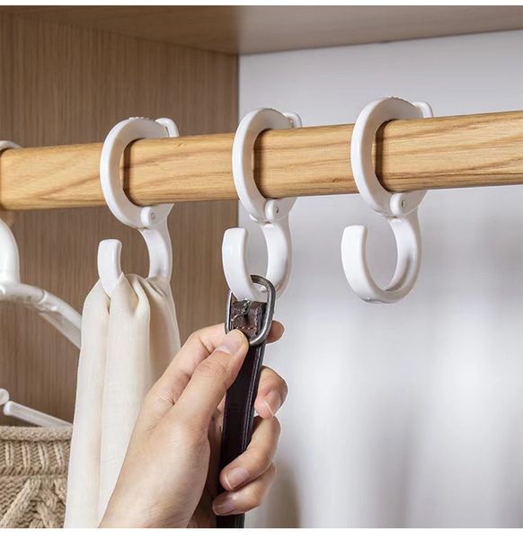 Crochet de mousqueton rotatif en plastique en gros cuisine salle de bain crochets suspendus à la maison