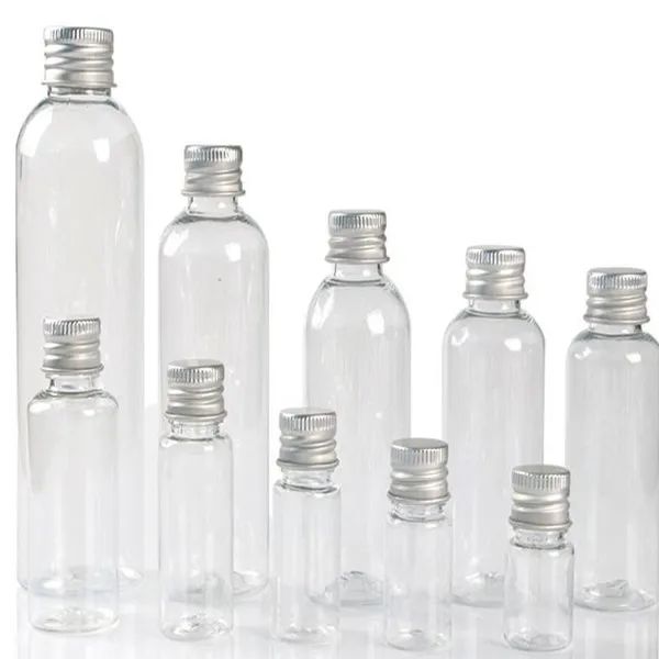 wholesale Tubo de plástico Tapa de aluminio Sellado transparente a prueba de fugas Pequeña medicina vacía Muestra cosmética Botellas de PET ZZ