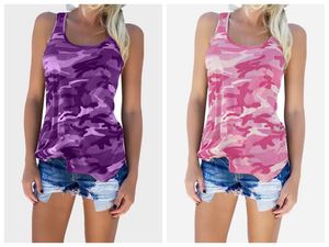 Groothandel plus size 3XL 4XL 5XL 7 kleuren camouflage dames mouwloze t-shirt dames sundress 2018 zomer vest tank tops met grote voorraad