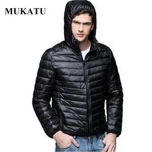 Vente en gros - Plus Size Men Parka Winter Hooded Jacket Coat 90% White Duck Down Coat Ultra Light Brand Male Jacket Men Casual Hooded Outerwear