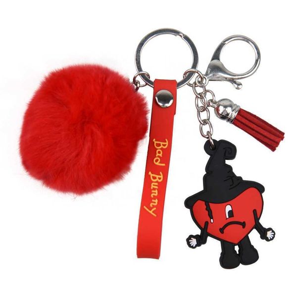 Gros pompons mauvais lapin porte-clés boule moelleuse porte-clés fausse fourrure de lapin pompons porte-clés cadeau de Promotion