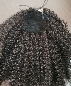 Groothandel Pony Hair Extensions Menselijk Haar Kinky Krullend Trekkoord Paardenstaart voor zwarte vrouwen