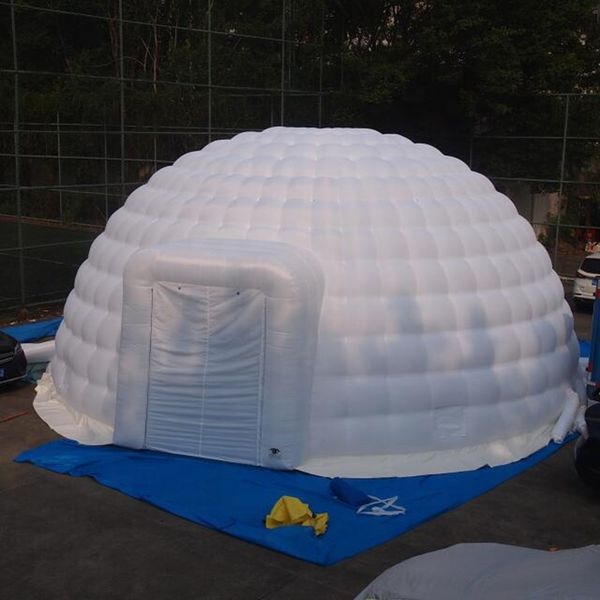 Tente de dôme Igloo Dome de tissu oxford en gros Popular White avec ventilateur pour l'équipement de service-001