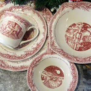 Venta al por mayor Platos de porcelana Británico tradicional La noche antes de Navidad Platos Tazas