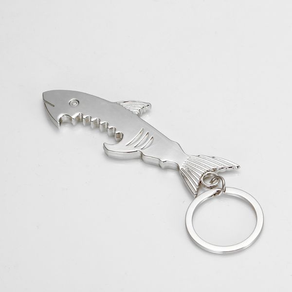 En gros portable créatif alliage de zinc requin forme décapsuleur porte-clés porte-clés ouvre-boîte cadeau d'affaires W7576
