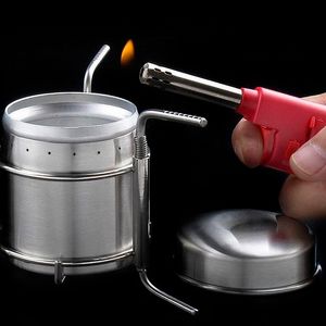 Groothandel-draagbare outdoor kachels roestvrij staal mini ultra-licht geest brander alcohol fornuis camping fornuis oven