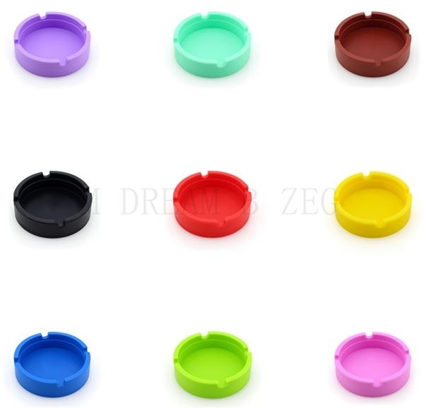 Cendrier en silicone portable en gros, cendrier rond doux et respectueux de l'environnement, porte-cendrier, anneau de poche, cendriers pour cigarettes, gadgets cool