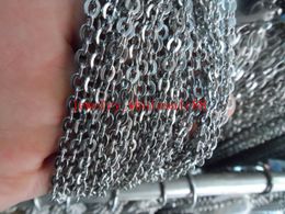 100 meter/partij Sterke Mode Platte ovale Link Chain Rvs sieraden vinden/Markering Ketting DIY Zilver Tone vrouwen jewler
