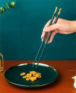 Groothandel Premium herbruikbare eetstokjes voor sushi Japanse matte antislip chop sticks vaatwasserbestendig, 9,6 inch llf12346