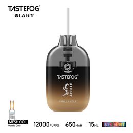 Prix de gros 12000 Puff Vape jetable Vaporisateur Tastefog Giant 2% E-Cigarette Puffs 12K 650mAh Batterie rechargeable 12Flavors