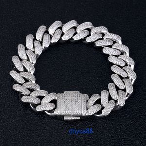 Prix en gros 18 mm CZ Diamond Miami Chain Bracelet Hip Hop Cuban Men Boy Bijoux 14K Gold plaqué Iced Out Lien