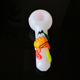 Glow in the Dark Hand Pipes Gekleurde Cartoon Pyrex Glass Pipe Draagbare Water Pijp Olie Burner Pijpen Roken Accessoires SW90