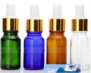 Groothandelsprijs 768 stks 10 ml glazen oogdruppelfles, duidelijke amber groene blauwe etherische oliefles, 10 ml draagbare kleine parfumflessen