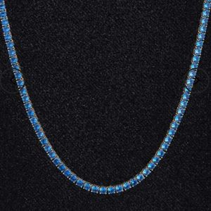 Groothandelsprijs 925 zilverblauwe kleur 3-5 mm brede spinel edelsteen tenniskettingen sieraden