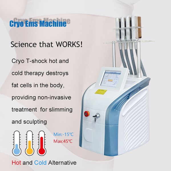 Prix de gros Cryo 4 coussinets de refroidissement avec EMS élimination de la cellulite stimulation musculaire perte de poids plaque de congélation de graisse beauté minceur machine