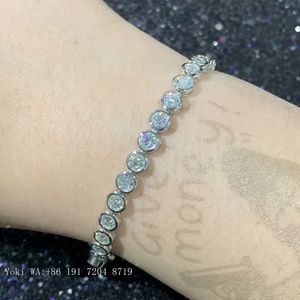 Prix de gros D VVS Bracelet de tennis Moisanite 4 mm Signet Iced Out Diamond Chain Hip-Hop Bijoux