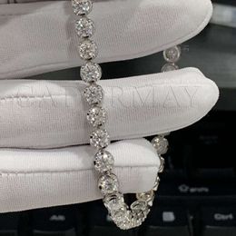 Bracelet de Tennis en Moissanite d Vvs1, 4mm, chaîne en diamant glacé, bijoux hip-hop, prix de gros