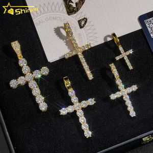 Groothandelsprijs Mode Iced Vergulde VVS Hip Hop Sieraden Sier Cross Moissanite Diamanten Hanger