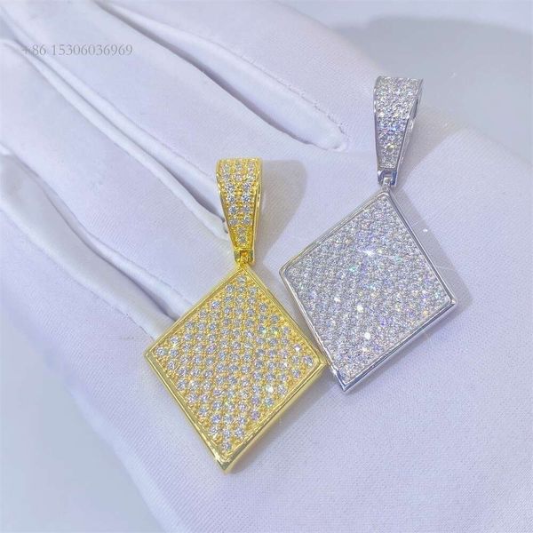 Prix de gros bijoux fins Hip Hop personnalisé diamant charme Gra Moissanite pendentifs pour hommes