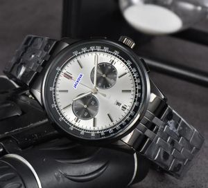 Prix de gros Complet Fonctionnel Chronomètre Montre Hip Hop En Cuir En Acier Inoxydable Bande Hommes Calendrier Quartz Mouvement Horloge Affaires Populaire Lumious Montres Cadeaux