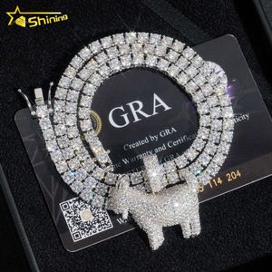 Groothandelsprijs Vergulde Micro Pave Hip Hop Iced Out VVS Moissanite Diamond Goat Hanger