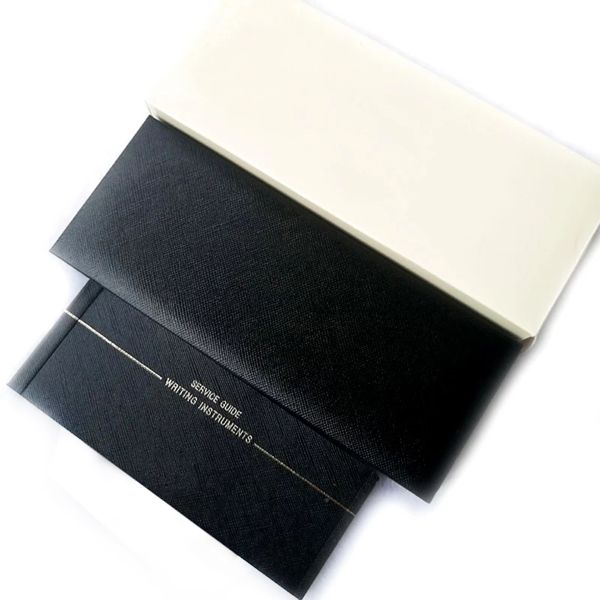 Monte Estuches de lápices de cuero negro para bolígrafos estilográficas de lujo M Caja con manual de garantía de papel