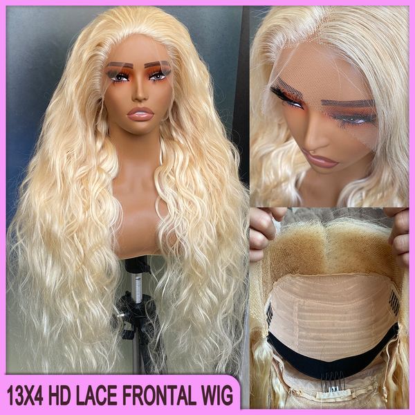 Precio al por mayor Grado 12A Malasia Indio Brasileño 613 Body Wave 13x4 HD Peluca frontal de encaje 30 pulgadas 100% cabello humano virgen sin procesar